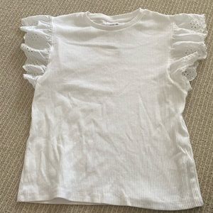 Zara kids white ruffle top